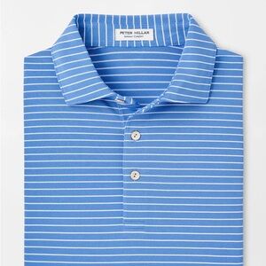Peter Millar Sky Blue Striped Polo